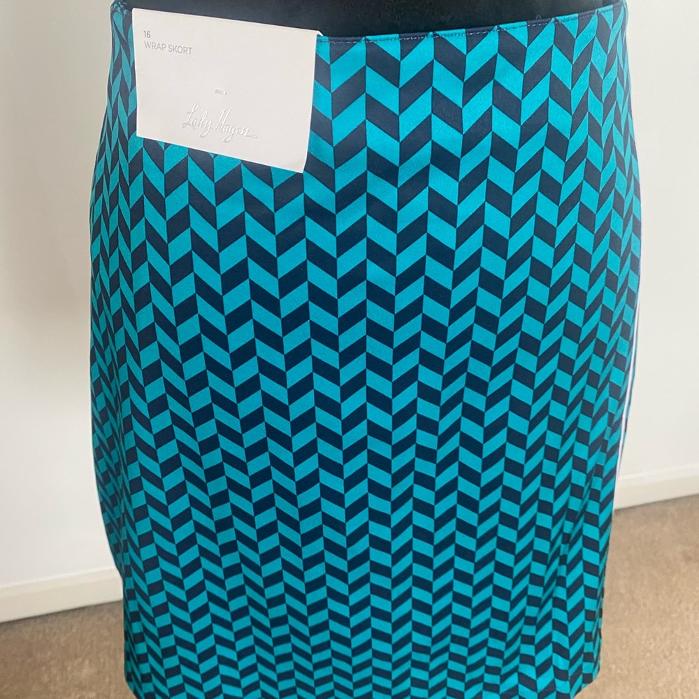 Lady Hagen Blue Chevron Pencil Skirt
